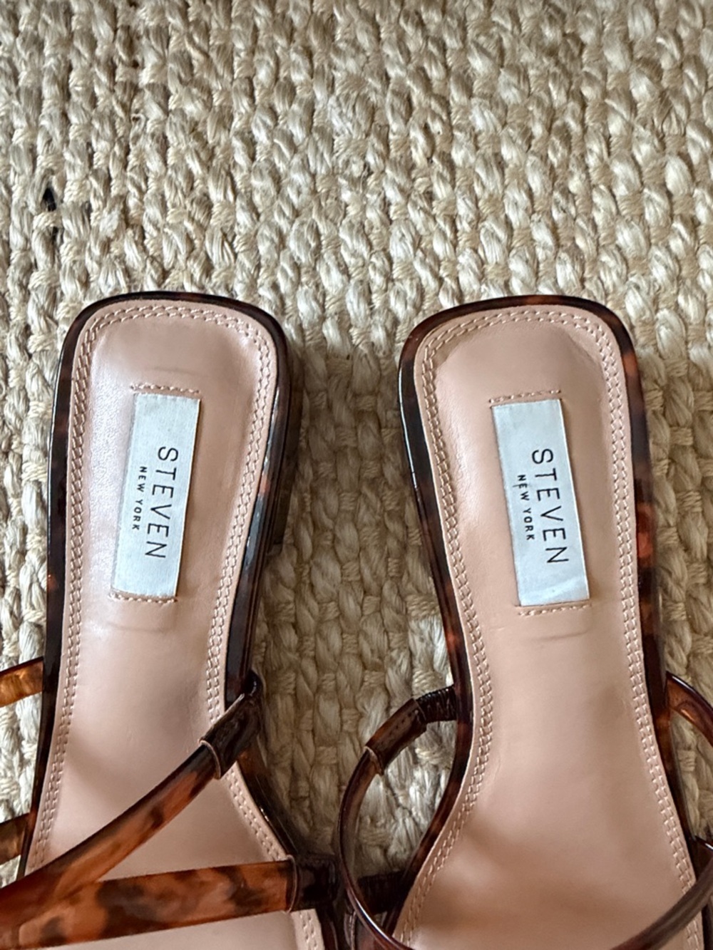 STEVEN NY Tortoiseshell Strappy Slide Sandals - Brown - Picture 2 of 4